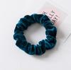 Vintage Rich Texture Ruffled Hair Circles Deep Autumn Colors Lustrous Scrunchies Strong Grip Decorative Ponytail Holders