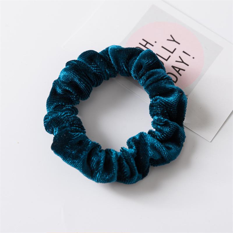 Vintage Rich Texture Ruffled Hair Circles Deep Autumn Colors Lustrous Scrunchies Strong Grip Decorative Ponytail Holders