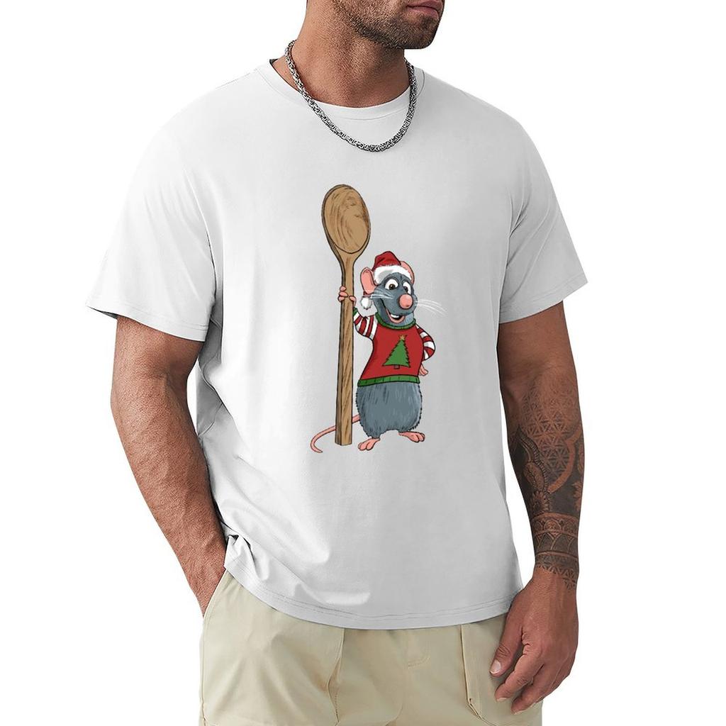 Ratatouille Christmas T-Shirt Daily Wear Plain Short Sleeve Shirt