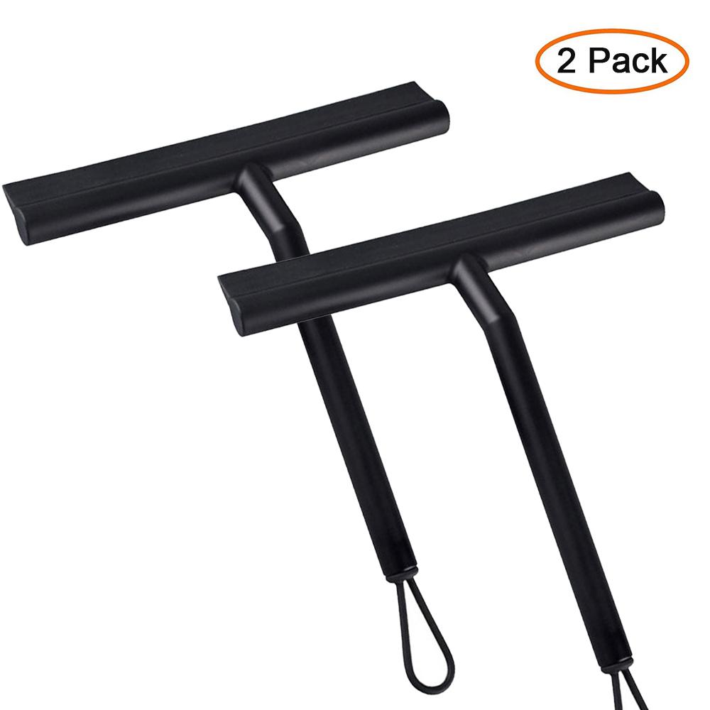 Shower Squeegee for Glass Doors Silicone Squeegee with Hook Bathroom Shower Mirrors Tiles and Car Windows Streak Free Cleaning