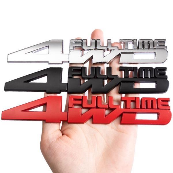 4WD Full Time Car Stickers Decals Rear Trunk Body Emblem Badge