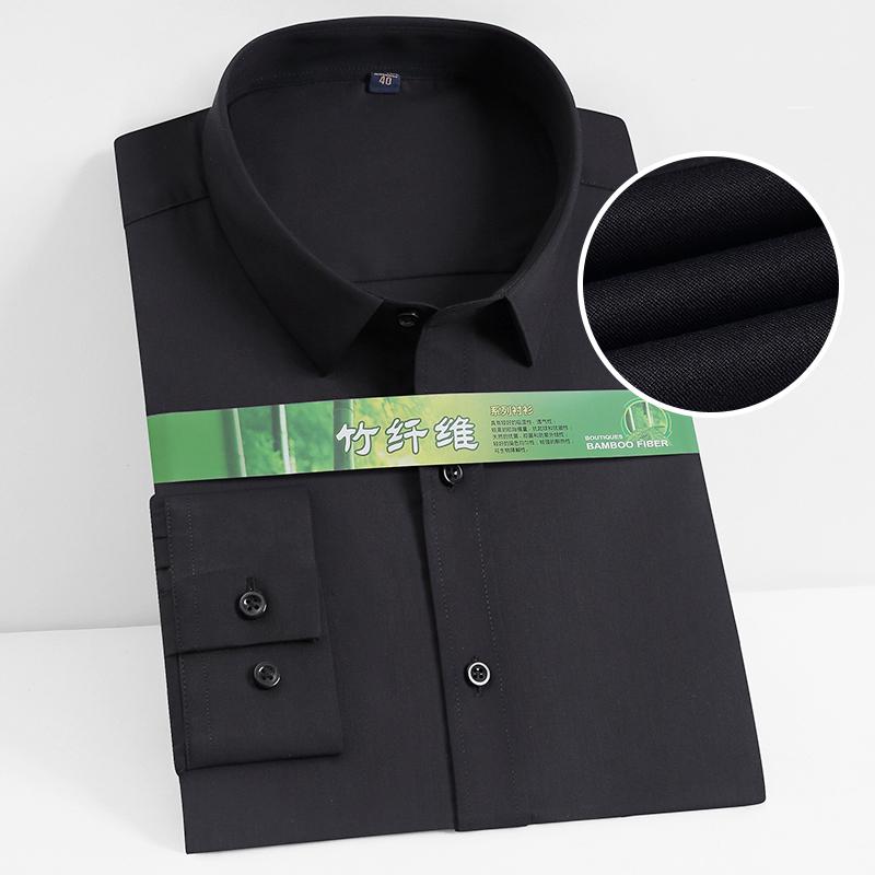 Quality Anti-Wrinkle Men Shirt Long Sleeves Dress Shirts For Men Slim Fit Camisa Social Business Blouse White Office Shirt S-4XL