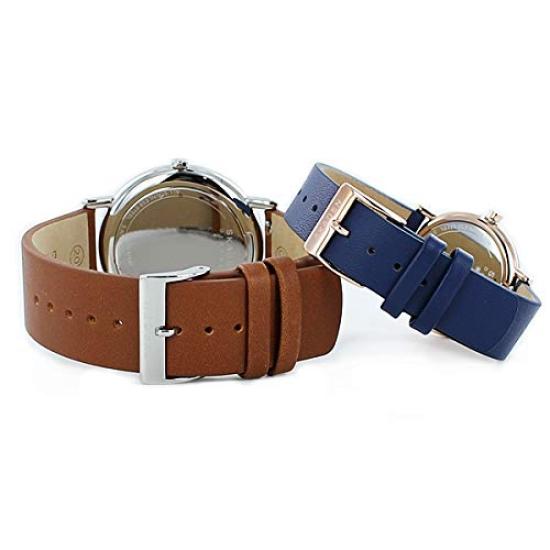 SKAGEN Pair Watch Storage Box for Men and Brown and Blue SKW6578SKW2838 Women, Leather, [Used]