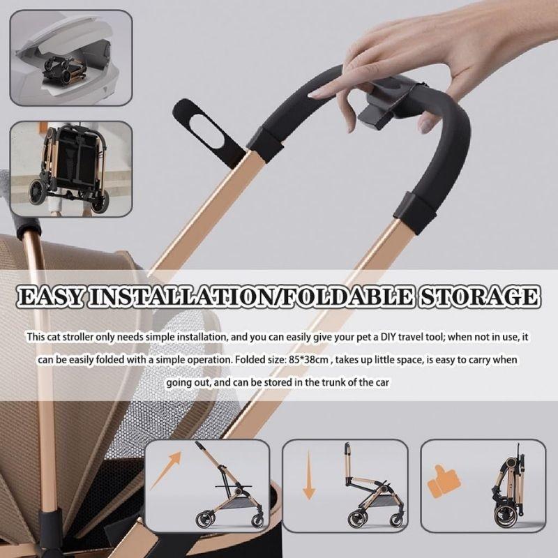 3 in 1 Haushalt Waschbare Hunde Katzen Tragetasche Outdoor 4 Räder Leichter Trolley Faltbarer Haustier Kinderwagen