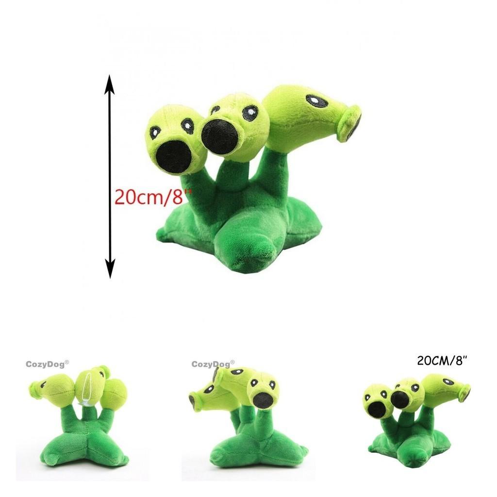 Plush Threepeater Plant Vs Zombies Doll 17cm Stuffed Toy For Kids' Gifts