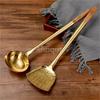 big long pure copper spatula shovel chef cooking cocina utensilios blade Kitchen Utensil Wooden Handle Turner Soup Spoon wok