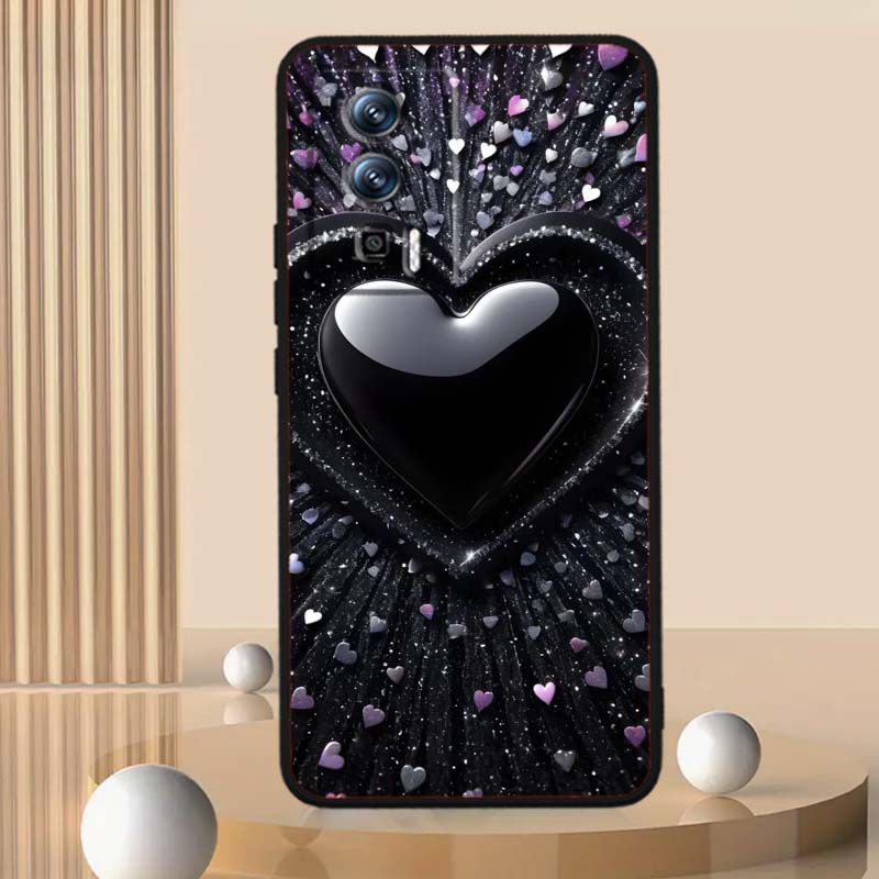 Luxurious Love Design Art For Xiaomi Redmi 12 13C 12C 13 10C 9T A2 9A 9C 7A Note 10S 8T 10 9 8 Pro 4G 5G Black Phone Case