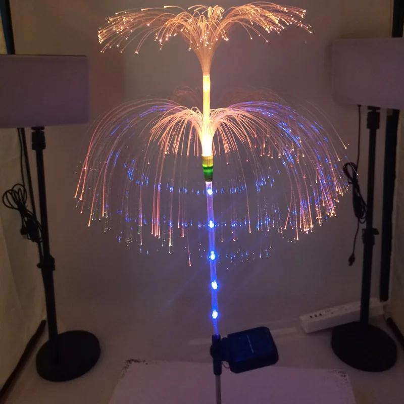 Solar Jellyfish Light String Floor Lamp LED Simulation Fiber Jellyfish Outdoor Courtyard Garden Atmosphere Decoration Lamp