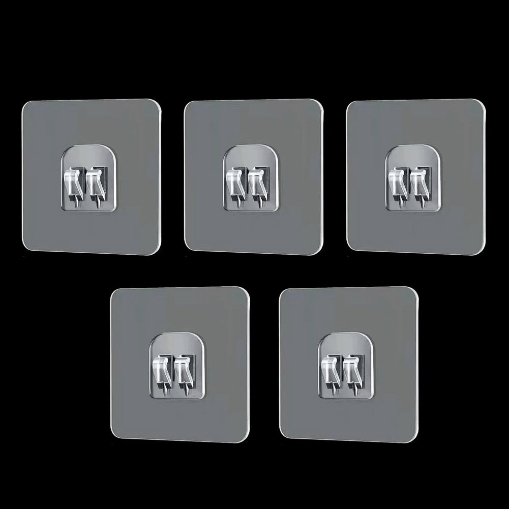 5PCS Waterproof Strong Adhesive Hook Shelf Sticker for Bathroom Kitchen Wall Shelf Rack Kitchen Sticking Wall Screw Hook Hanger