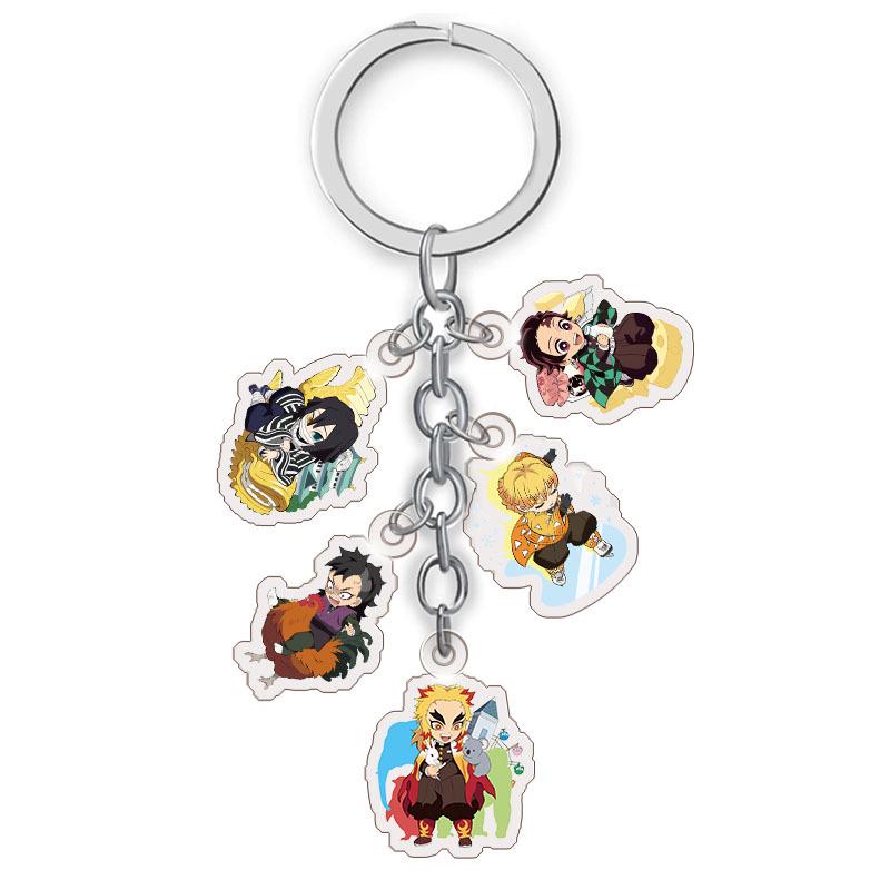 Demon Slayer Anime Acrylic Keychain Set - Multiple Transparent Styles 27MM