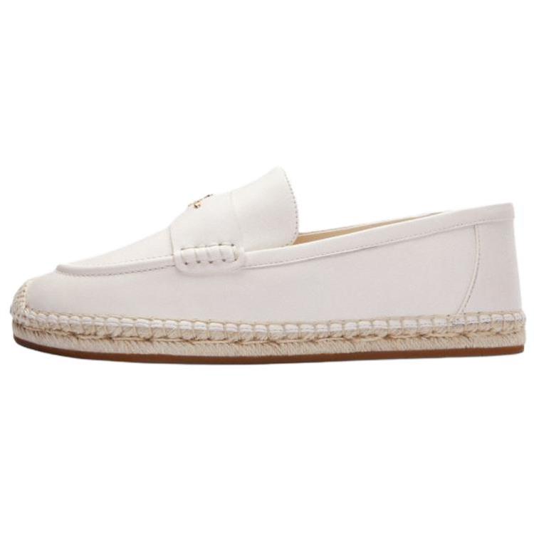 

Coach Кожаные лоферы слипоны с круглым носком, туфли рыбака, женская обувь, молочно-белый CAP49-CHK 37.5