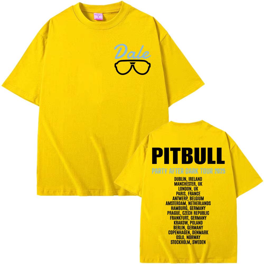 Pitbull Party After Dark EU 2025 Tour Graphic Concert T Shirt Men Women Harajuku Hip Hop Gothic Short Sleeve T-shirts Streetwear