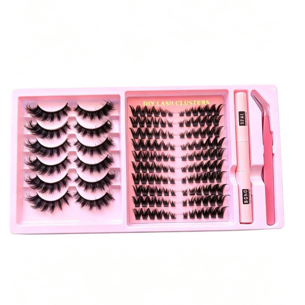 Natural curl Individual Segment Lashes Dense Volume DIY Eye Lashes False eyelash set Daily Makeup