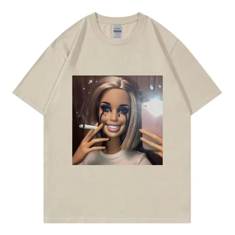 What Is Love Funny Disgusting Doll Face Meme Tshirt Gothic Fashion Short Sleeve Tshirts Unisex Women Casual Oversized T Shirts