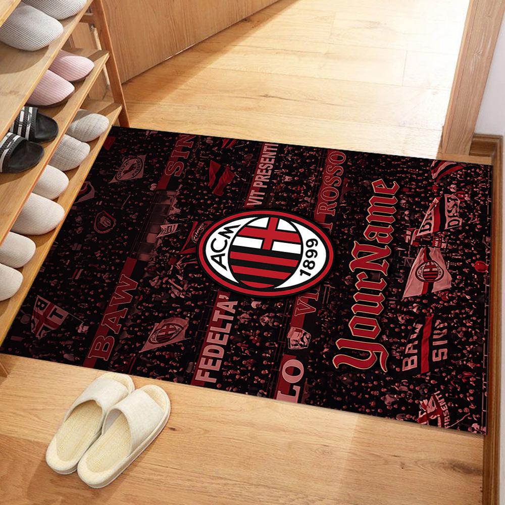 Ac Milan Personalized Text Area Rug Suitable for Decorate room Dormitory Game Room Bedrooms Antislip Carpet Anime Office Decor Wedding Party Gift