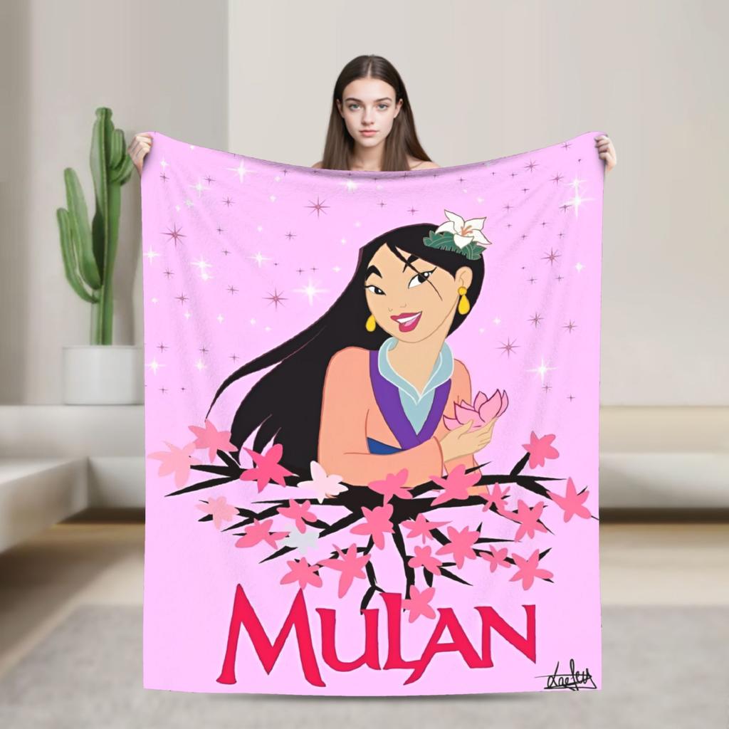 Mulan Cartoon Blankets  Airplane Travel Flannel Throw Blanket For Outdoor Soft Warm Custom Quality Bedspread Birthday Gift