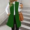 Women's Fashionable Casual Lapel Buttoned Waistcoat Sleeveless Solid-Colour Jacket