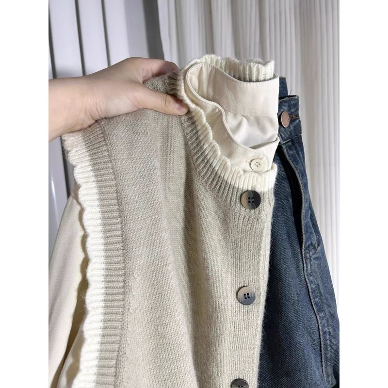 

Удобный ретро жилет для верхней одежды Осень и Зима Вязаные топы Khaki 2XL Suggested 65.00 kg-75.00 kg