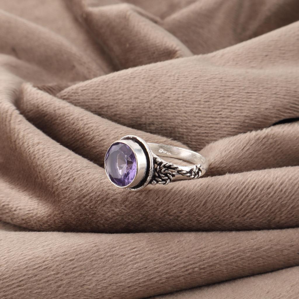 Iolite Jewelry, Handmade Gemstone Ring, 925 Solid Sterling Silver Ring Dainty Jewelry, For Engagement Gift