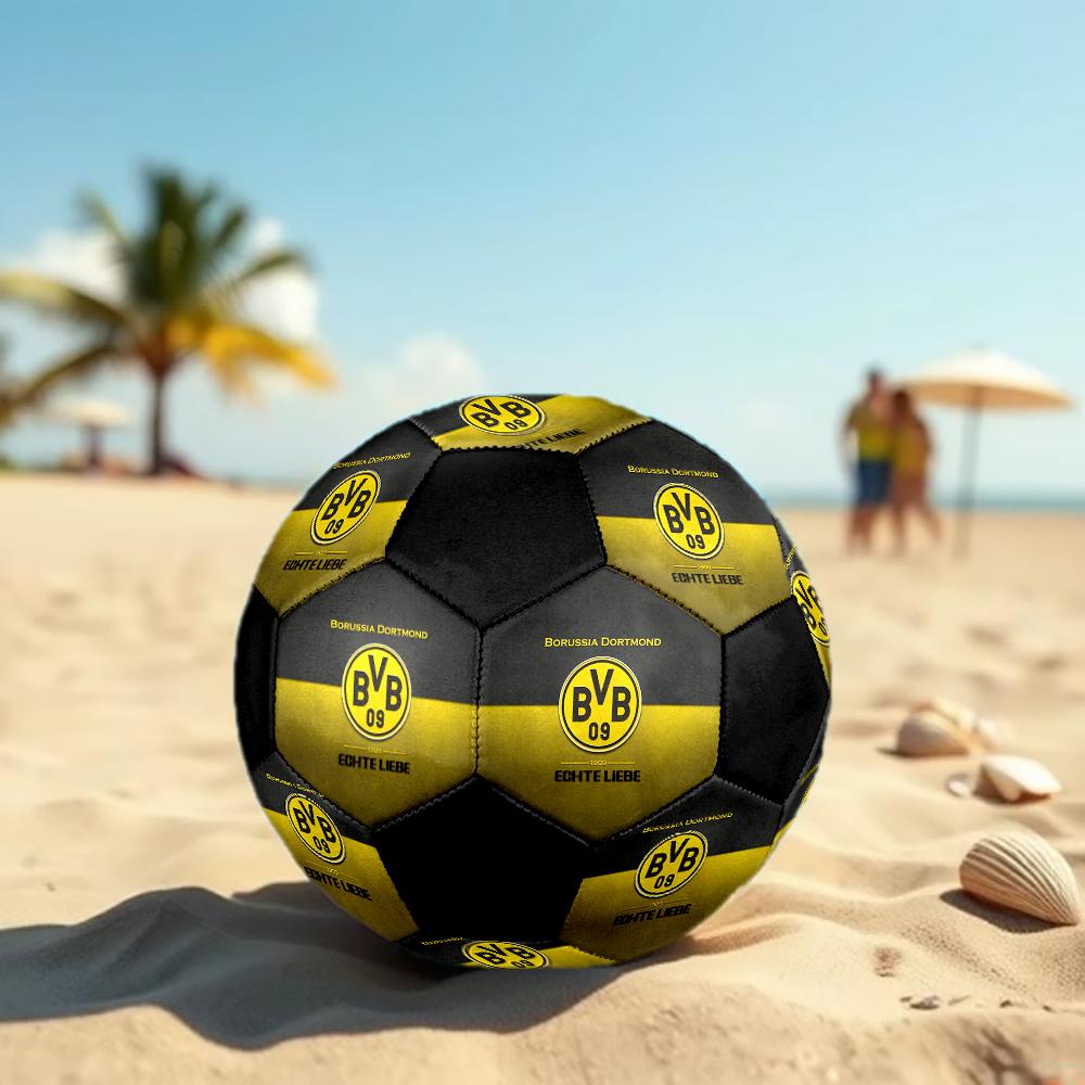 SIZE 5 Borussia Dortmund Soccer Ball Colorful All Ages Machine Stitched PVC Competition Ready Durable High-Bounce