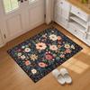 Floral Indoor Washable Door Mat, Non Slip Boho Small Rug for Kitchen, Soft Low Pile, Front Door Throw Rug for Entrance, Bedroom,