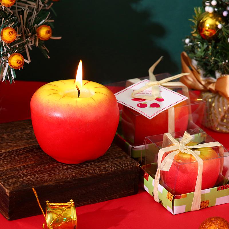 Creative Red Apple Aromatherapy Candle for a Romantic Christmas Eve Fragrance Red Apple Aromatherapy Candle - Large