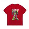 2026 Summer Transformers Pattern Pure Cotton Printed TShirt  Childrens Loose and Breathable Casual Wear