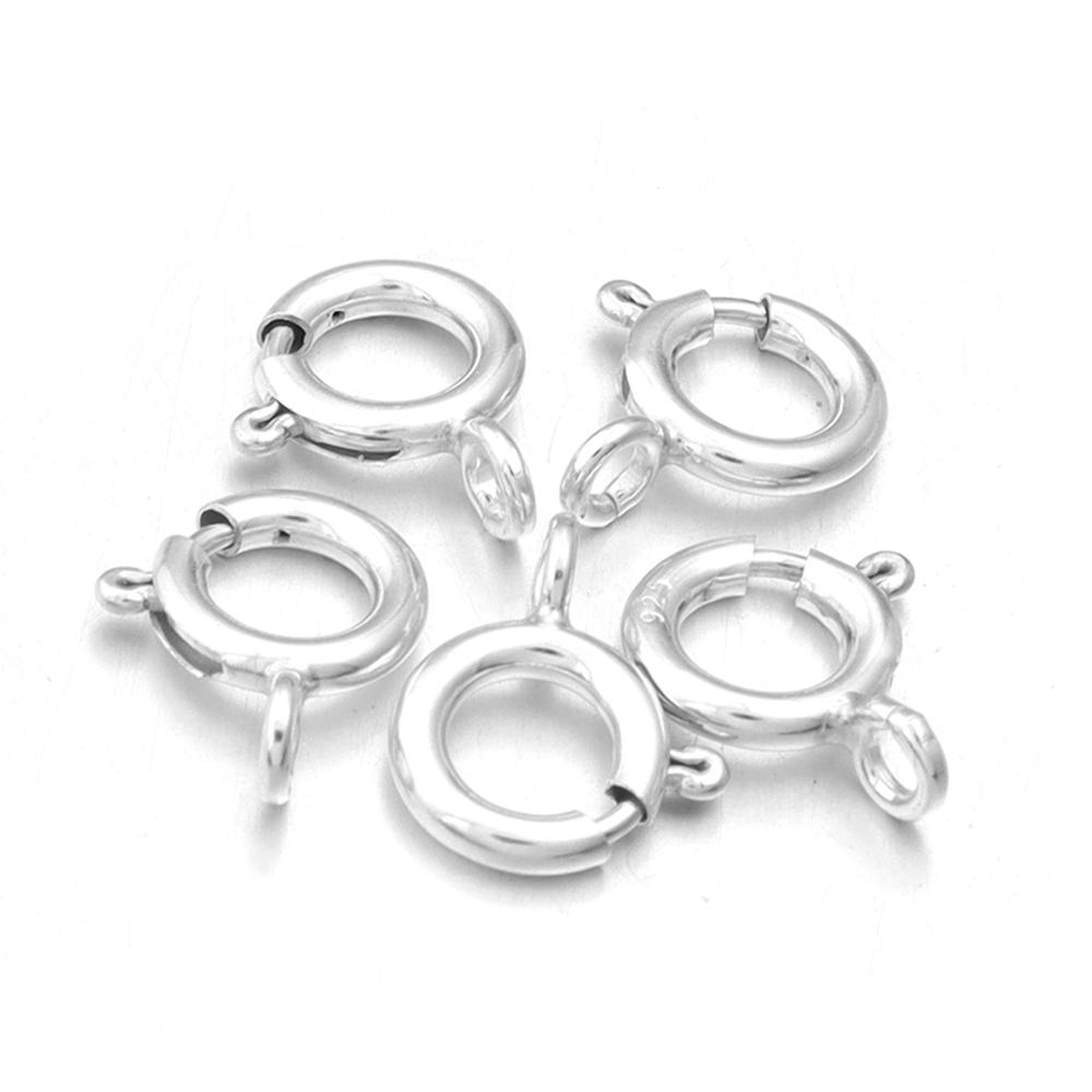 5pcs s925 Sterling Silver Spring Ring Clasp With Open Jump Ring jewelry Clasp For Chain Necklace Bracelet Connectors Wholesale