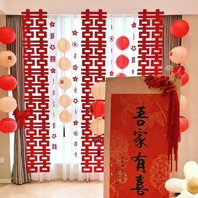 Traditional Wedding Hanging Flags Wedding Room Sticker  New Year Party Decorations