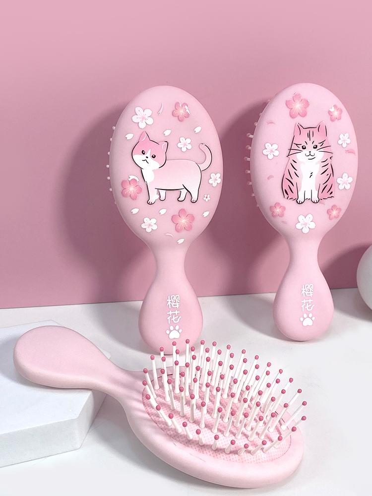 Children Cartoon Massager Paddle Cushion Hair Brush Cartoon Comb Anti-detangle Comb Children's Cute Hairdressing Smooth Comb