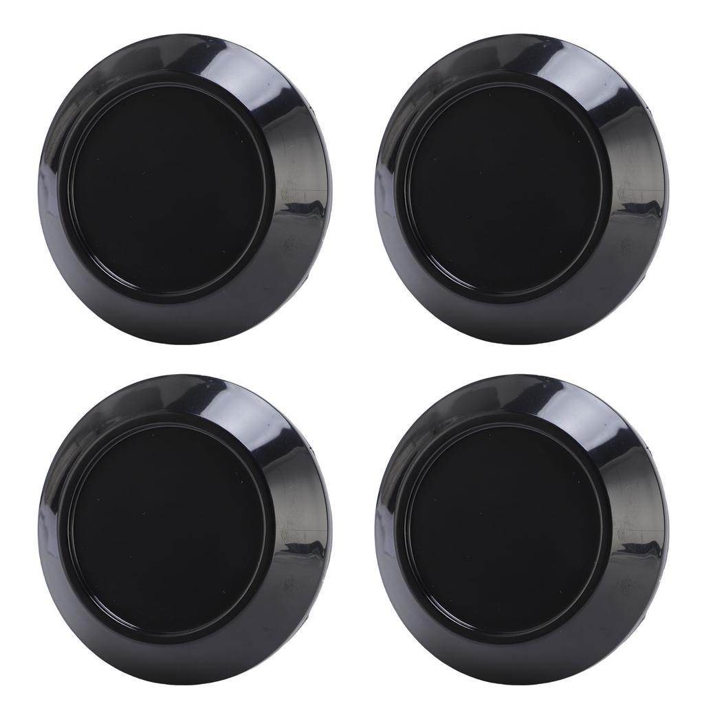 4pcs Wheel Center Caps Excellent Sealing Exquisite ABS Snap On Wheel Center Hub Cap Cover 76mm Outer Diameter Black