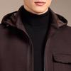 Antonio Men's Worsted Wool Knit Jacket with Detachable Hood