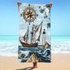 1pc Modern Style Nautical Ship Design Beach Towel, Large Summer Beach Blanket for Pool Parties, Swimming, Camping, Travel