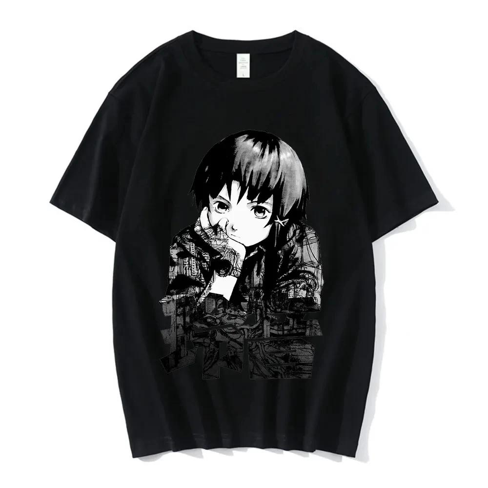 Anime Series Experimental Lying Pattern Printed T-shirt for Men Iwakura Manga Sci-fi 100% Cotton Short-sleeved T-shirt Top