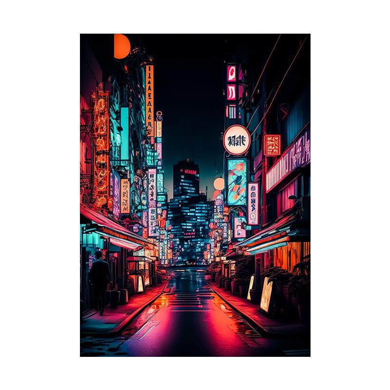 Pop Neon Vaporwave Japan Tokyo City Night Street Scenery Posters Abstract Wall Art Canvas Painting Print Room Home Decor Cuadros