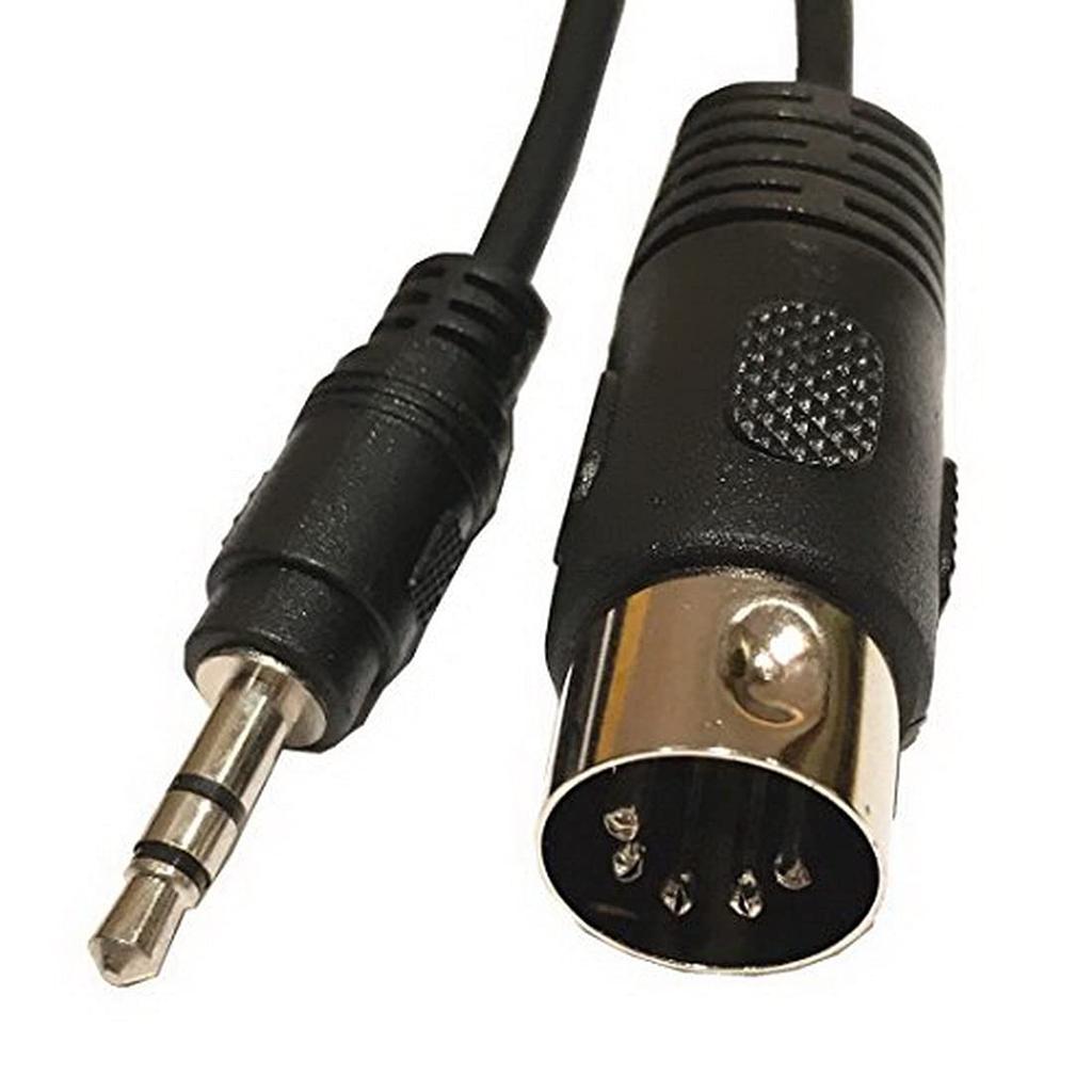 AKNPMHT DIN MIDI Plug to TRS Stereo Male Jack Stereo Audio for Electronic Instrument Signal Output 5-Pin DIN-Male Cable, 5-Pin 3.5mm (1/8in) Cable,