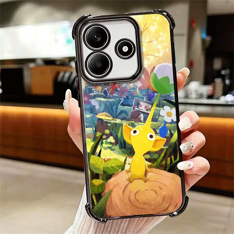 P-Pikmins Cute Game Soft Phone Case For Xiaomi Redmi Note 14 15 Pro Plus 13 12 11S 11T 5G 10 9S 9 Plating Anti-Fall Fundas