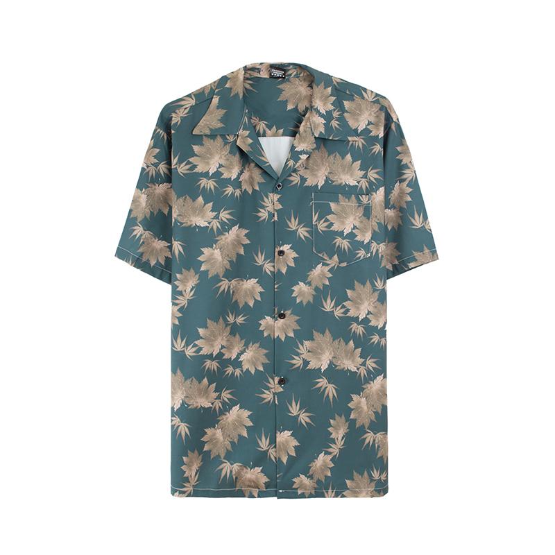 

Hong Kong Style Cuban Bow Tie Shirt Short Sleeve Men s Hawaiian Casual Beach Floral Vintage Shirt Summer Printed Top 3XL озеро синього кольору