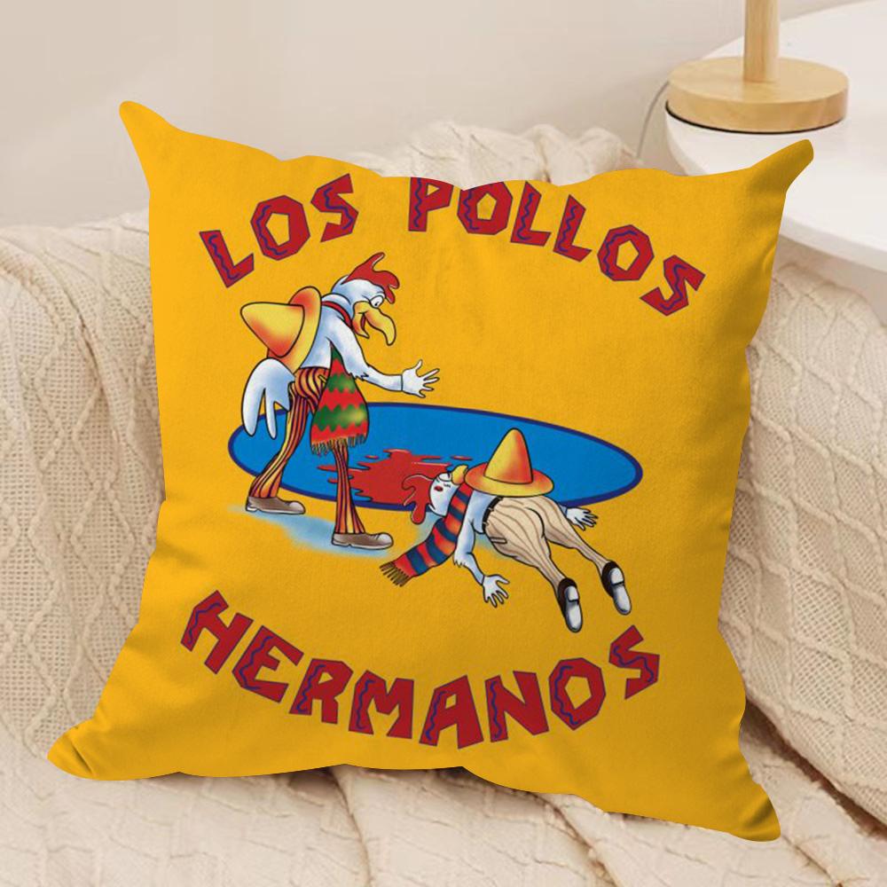Los Pollos Hermanos Cushion Cover Silky Short Plush Double-Sided Printed Pillow Case for Sofa All Seasons Home Decor Gift