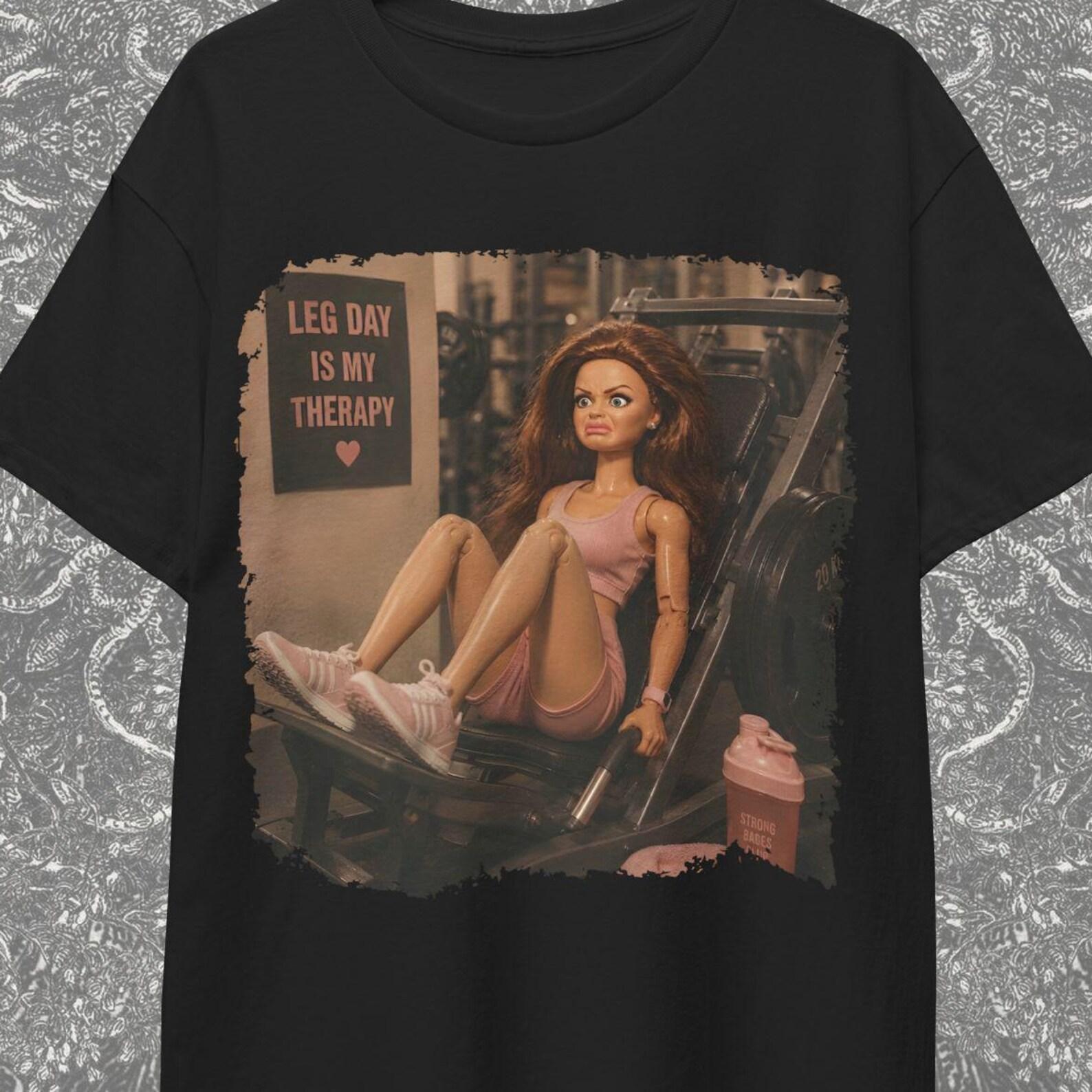 Funny Gym Distressed Doll Face Meme Shirt Gift, Funny Gym Face, Absurd Fitness Girl Leg Day Meme Doll Face, Disgusted Doll Face Tee Gifts 3XL