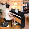 Piano Eléctrico con Soporte 88 Teclas Digitales Triple Pedal Compatible con Bluetooth y USB MIDI, Teclas Sensibles al Tacto, Jack Inteligente para Auriculares, Pantalla LED,