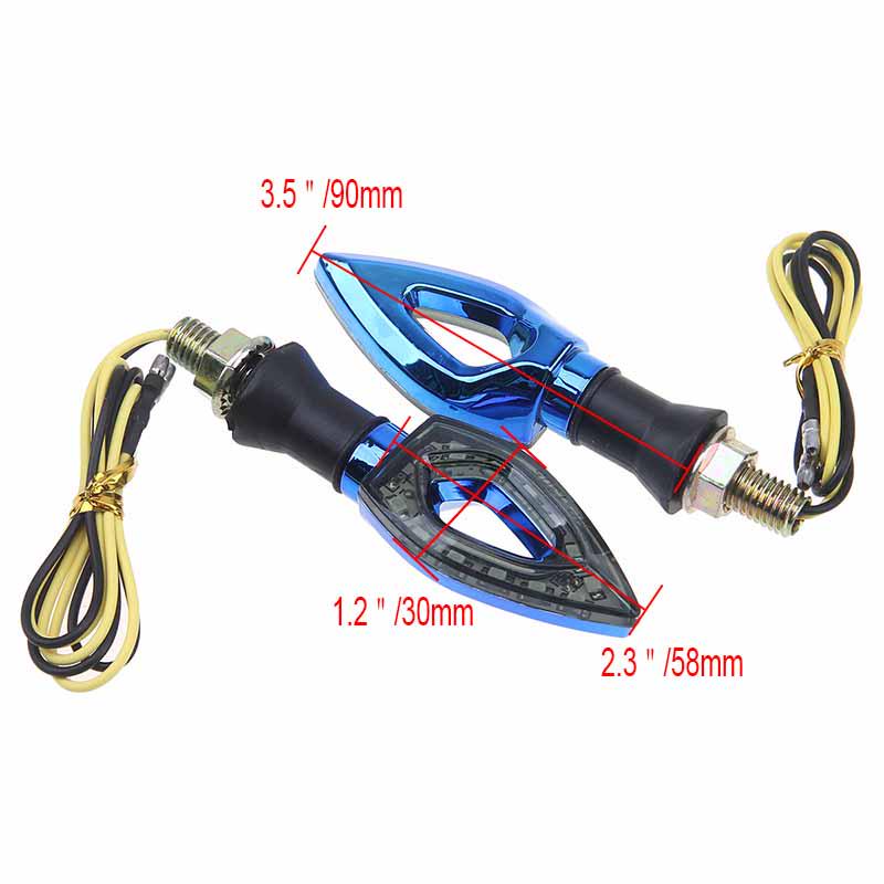 1 Pair Universal Motorcycle Motorbike LED Turn Signal Indicator Light