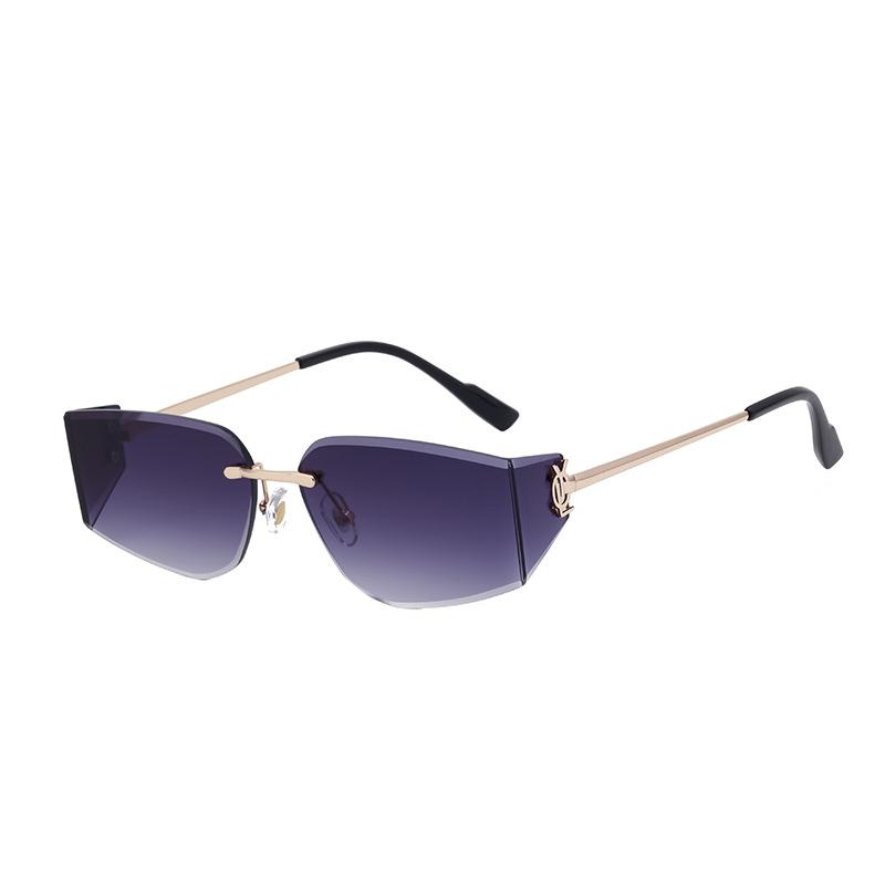 

Oversized Square Sunglasses Women Fashion Luxury Big Frame Eyewear Rimless Gradient Sunglasses Retro Classic Thick Shades Metal