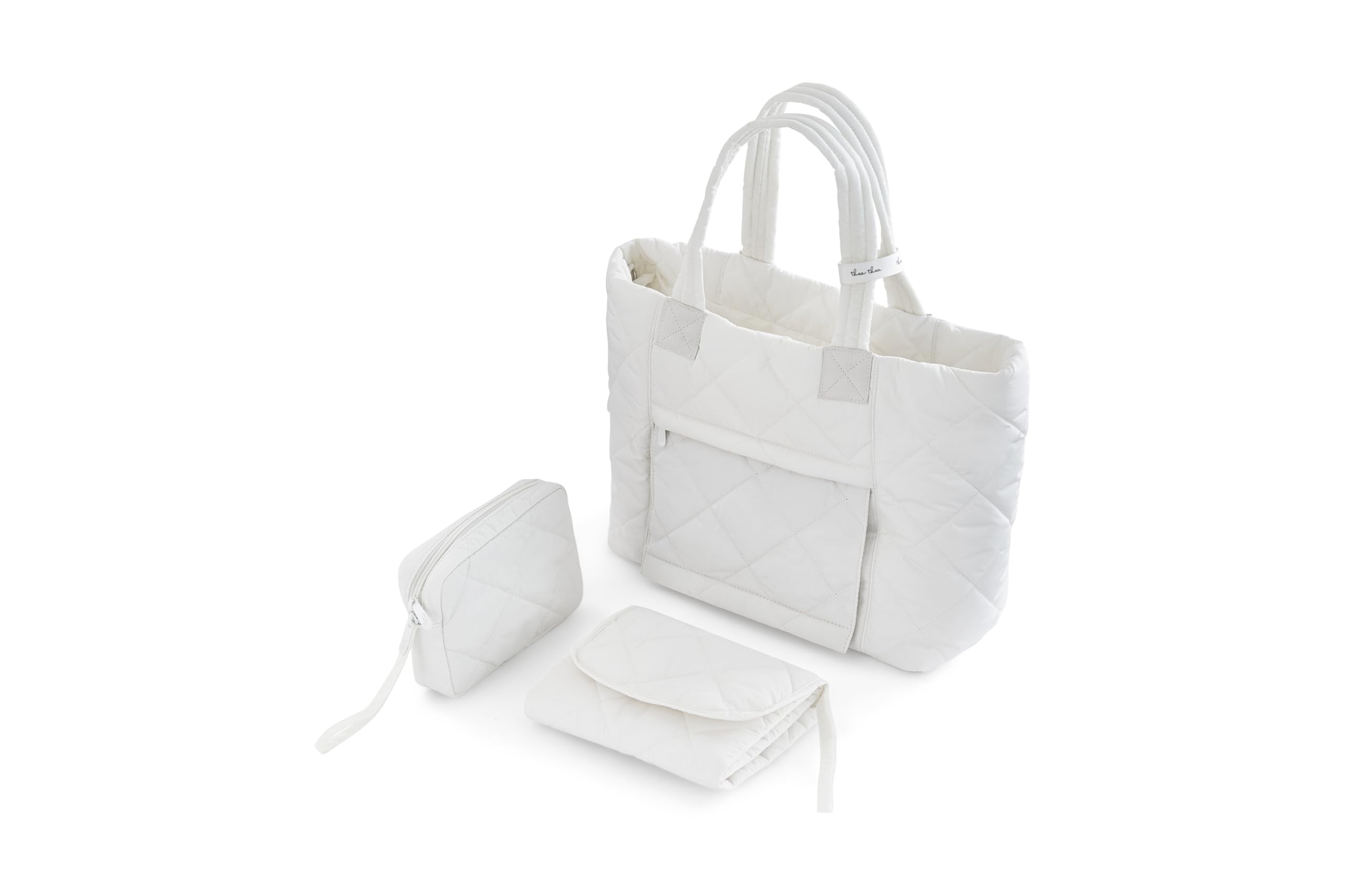 

THEATHEA AMELIE 3-Way Quilted Diaper Bag Set (White)