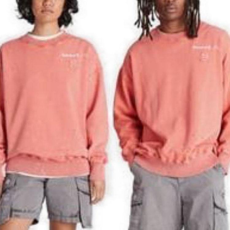 Timberland X A-Cold-Wall* Collaboration Letter Pattern Crewneck Loose Long Sleeve Sweatshirt Unisex sweatshirt Pink A6PGW852