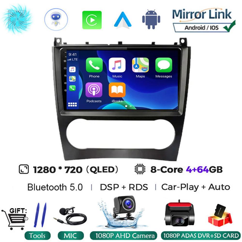Android 14 For Mercedes Benz W203 W209 C180 C200 C220 C230 2005 - 2009 Car Radio Stereo Multimedia Navigation GPS Carplay AUTO