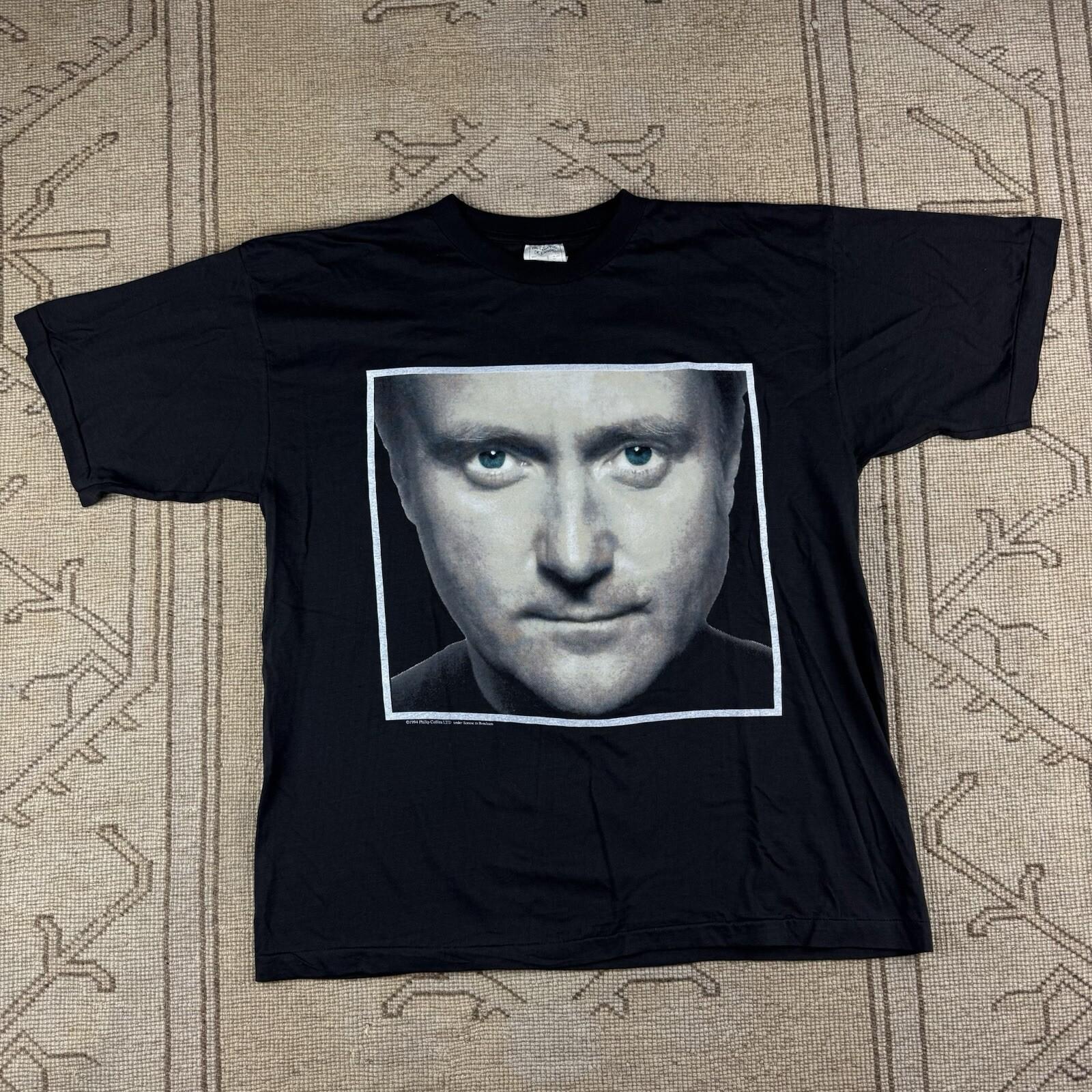 Rare Vintage 1994 Phil Collins Brockum Music T Shirt Black Size XL Single Stitch XL