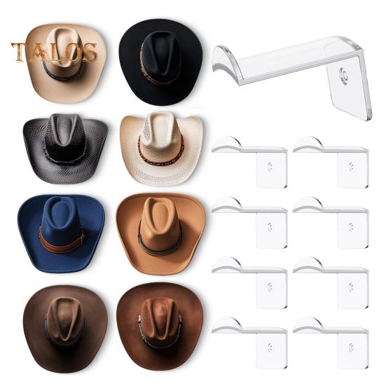 4/8Pcs Hat Hooks Cowboy Hat Racks Easy Installation Strong Adhesive Wall Mount Cap Holder Baseball Cap Organizers