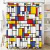 Modern Abstract Art Shower Curtain Van Gogh Style Geometric Pattern Waterproof Fabric Bathroom Decor Set