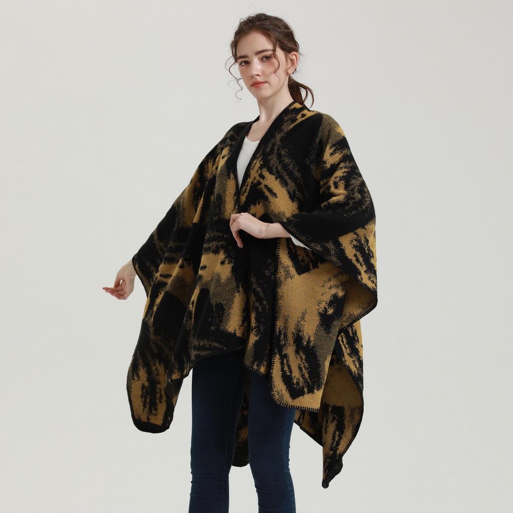 Women's Plus Size Imitation Cashmere Double-Sided Jacquard Shawl